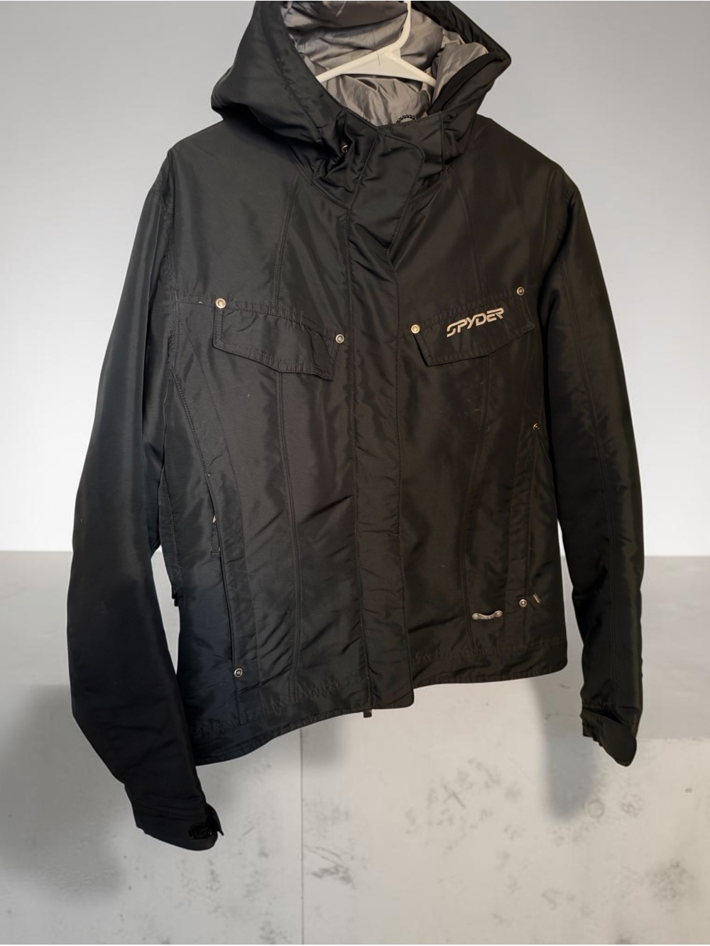 Spyder Women’s Black Hooded Insulated Jacket Ski Jacket Medium